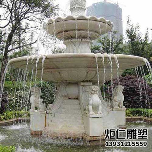 黄锈石石雕喷泉
