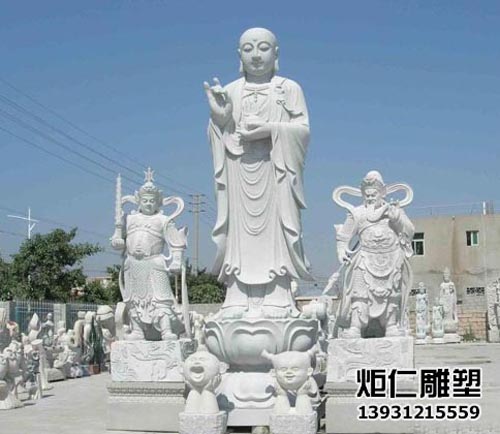 石雕地藏王站像雕塑