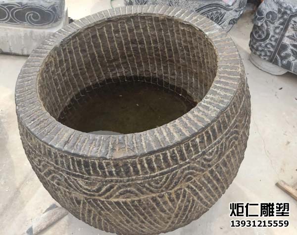 青石手工面石雕鱼缸(图3) 2.jpg