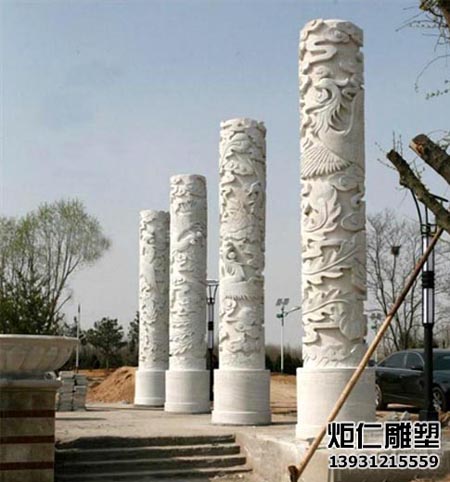 汉白玉石雕文化柱
