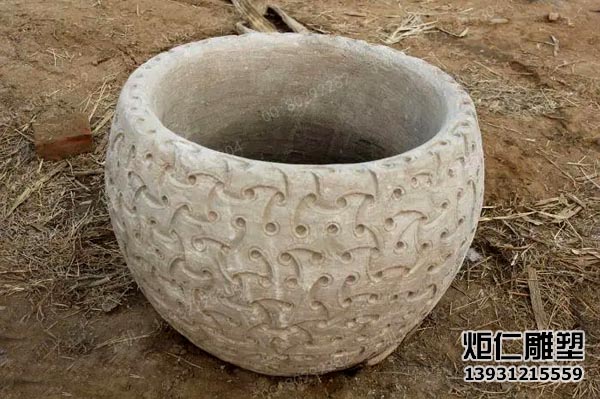 汉白玉做旧石雕花盆(图4) 5.jpg
