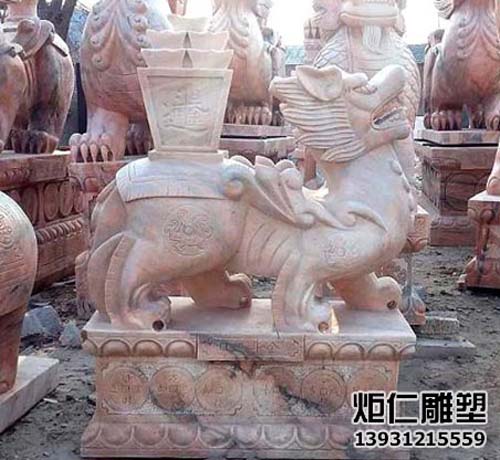 晚霞红石雕貔貅(图1) 2.jpg