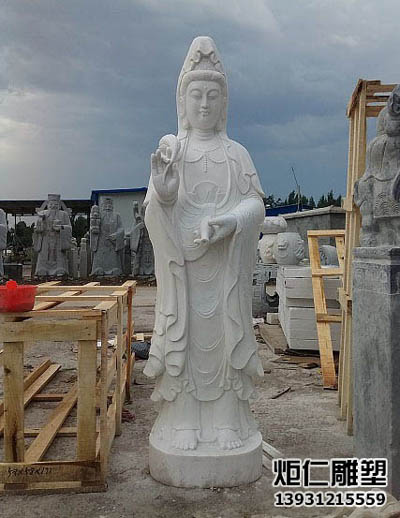 石雕净瓶观音佛像(图3) 4.jpg